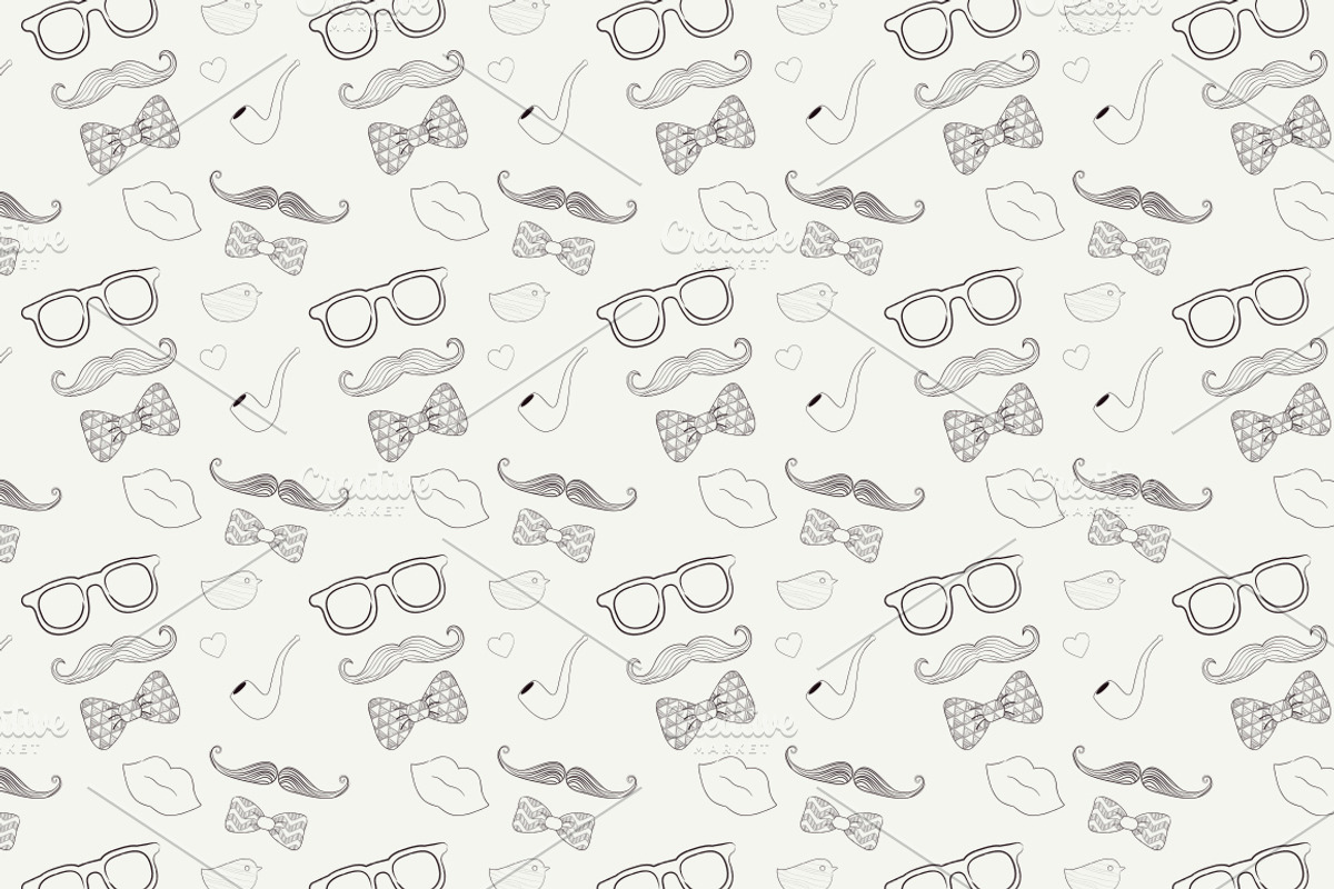 Eight Seamless Hipster Patterns preview 5