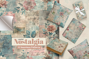 Pastel Nostalgia Seamless Patterns, a Pattern Graphic by Curve Design