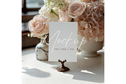 Elegant Floral Table Sign Mockup, a Product Mockup by TatiMockup (Thumbnail 1 of 3)