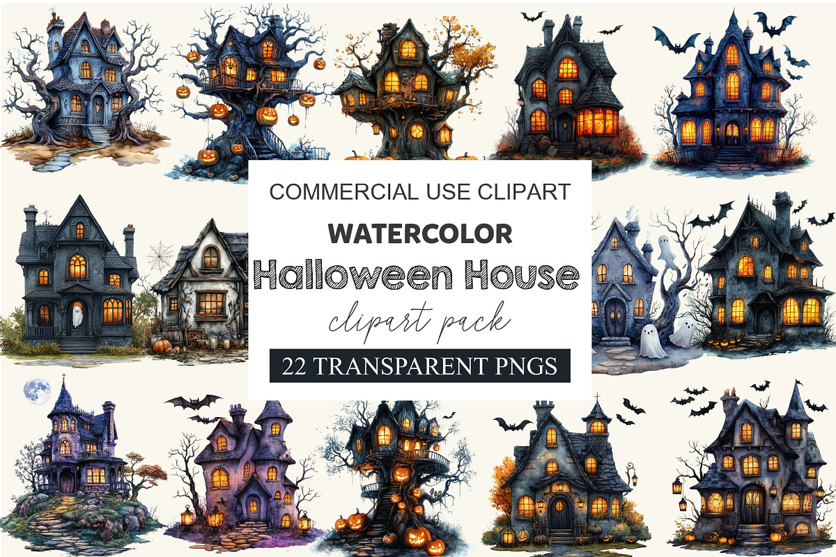 Halloween House Clipart, a Work Illustration by cherrydesign (Photo 1 of 4)