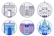 Paris Travel Icons and Patches, an Object Illustration by Alex Krugli (Thumbnail 5 of 5)
