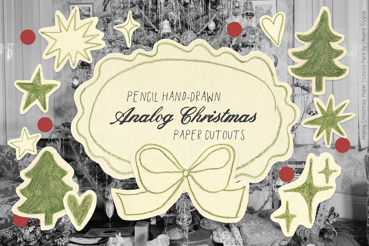 Analog Christmas: Paper Cutouts Pack, an Object Graphic by Oksana Trygub (Photo 1 of 13)