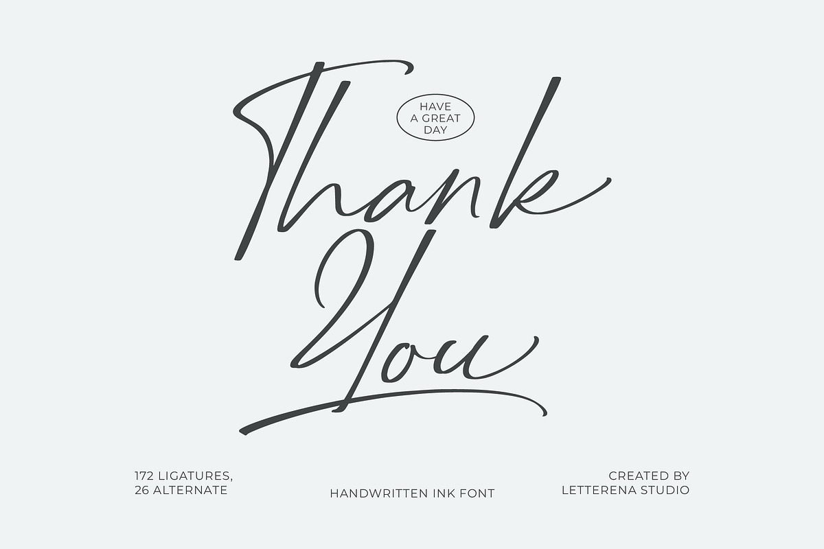Delynta Roastiph Handwritten Ink Fon, a Script Font by Letterena Studios Script (Photo 15 of 15)