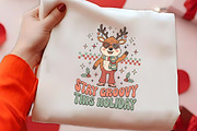 Stay Groovy This Holiday Reindeer, a Seasonal Illustration by CrexoraLab (Thumbnail 2 of 4)