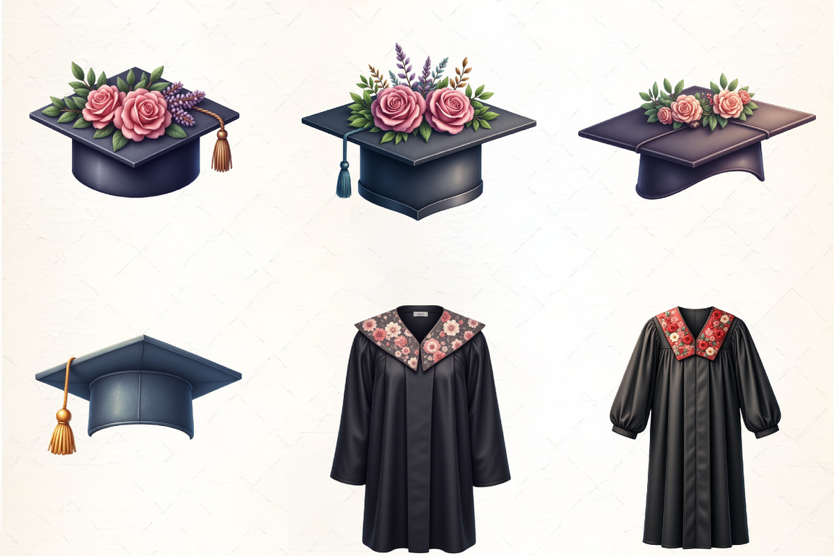 Graduation Cap ClipArt,Graduation Go, an Illustration by CrexoraLab (Photo 5 of 5)