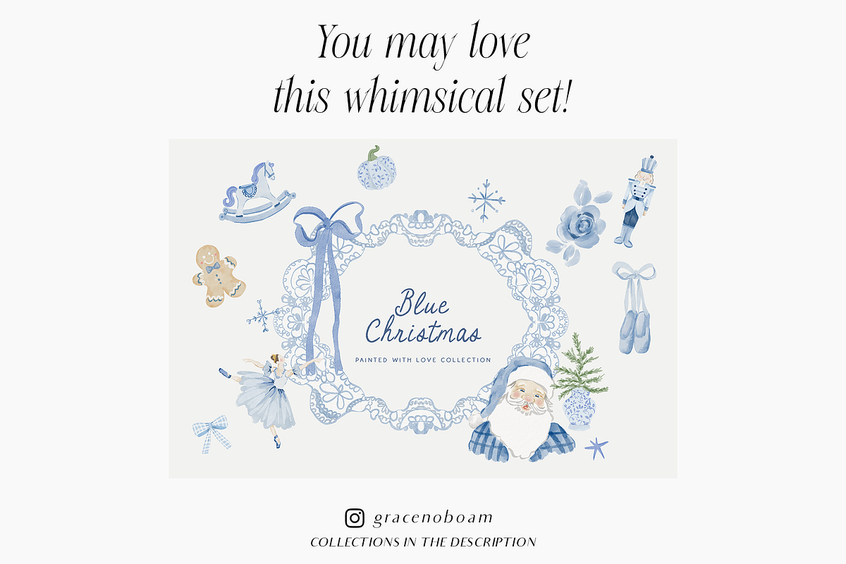 Watercolor Christmas Floral Bows, a Decorative Illustration by Grace Noboa Illustrations (Photo 23 of 24)
