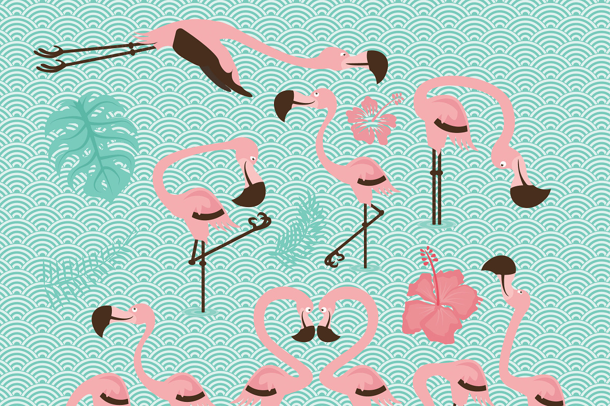Summer Flamingo Clip art, an Illustration by Roofdog Design (Photo 4 of 4)