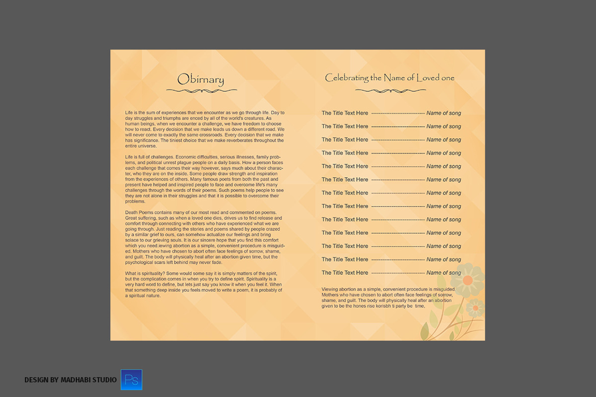 Funeral Program Template Simple, a Brochure Template by Madhabi Studio (Photo 4 of 7)