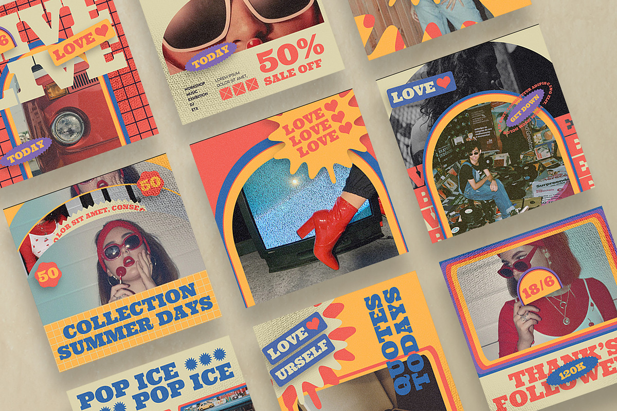 Back to 90's Instagram Templates, a Social Media Template by Azruca (Photo 5 of 9)