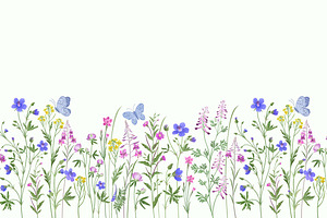 Seamless Summer Flower Patterns