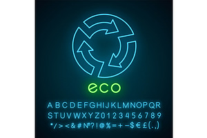 Eco Label Neon Light Icon