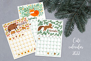 2022 calendar planner with animals, a Stationery Template by MagicForestory (Thumbnail 2 of 8)