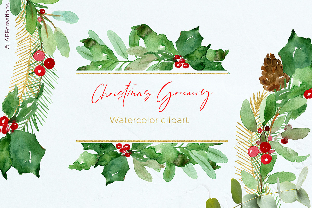Christmas Greenery. Winter Foliage, an Illustration by LABFcreations (Photo 1 of 8)