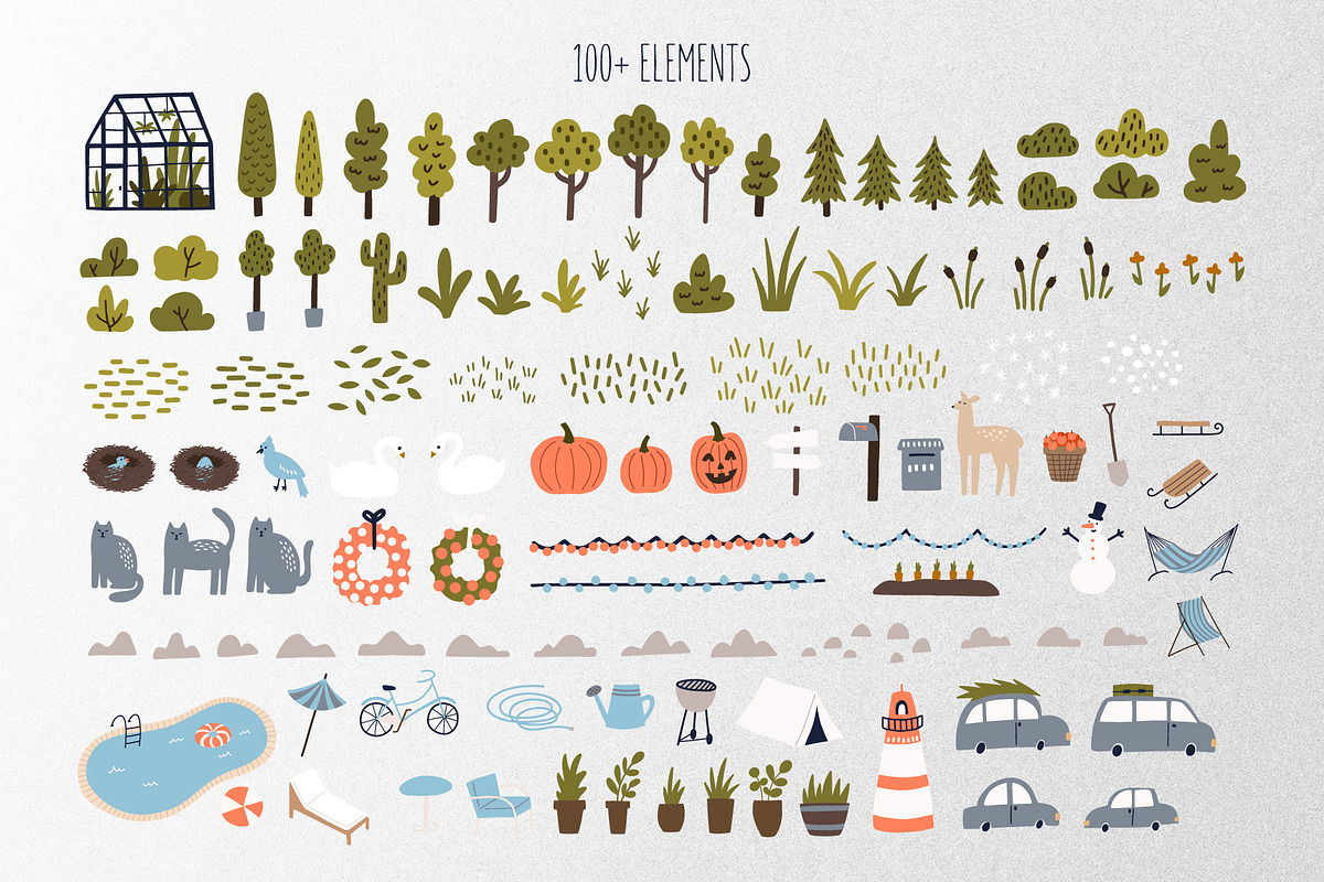 Seasons Landcape & Map Creator, an Object Graphic by MaNechaeva (Photo 5 of 11)
