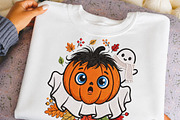 Cute Pumpkin Ghost Halloween PNG, an Object Illustration by DreamCafeArt (Thumbnail 6 of 6)
