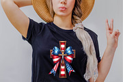 Christian Cross 4th of July USA Bow, an Illustration by SVGArt (Thumbnail 7 of 8)