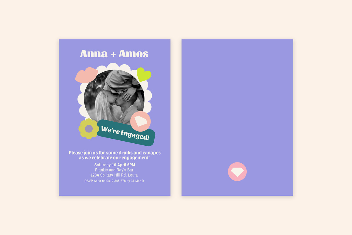 Anna + Amos Engagement Invitation, a Stationery Template by Mountain Folk Creative (Photo 1 of 7)