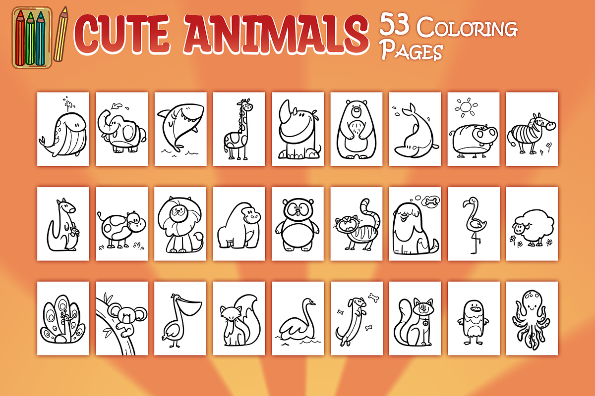 Cute Animals Coloring Pages, an Animal Illustration by LK. (Photo 2 of 3)