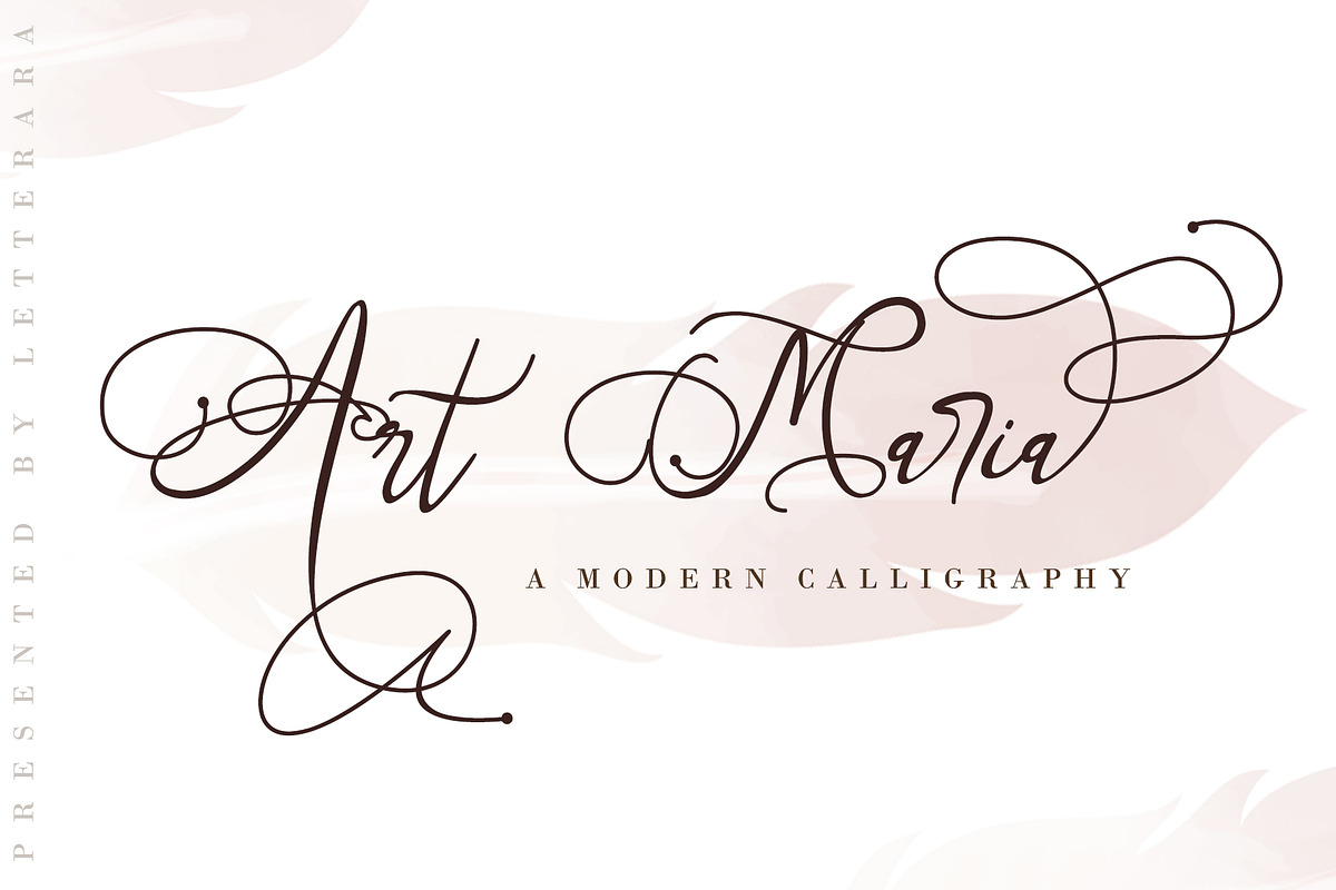 Art Maria, a Script Font by Letterara (Photo 1 of 12)