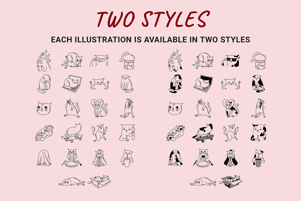 22 Funny cats vector illustration 2, an Animal Illustration by Yanakicc (Photo 7 of 10)