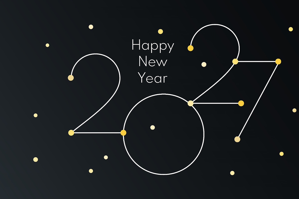 2027 Happy New Year white and golden, a Seasonal Illustration by sceptical cactus (Photo 3 of 3)