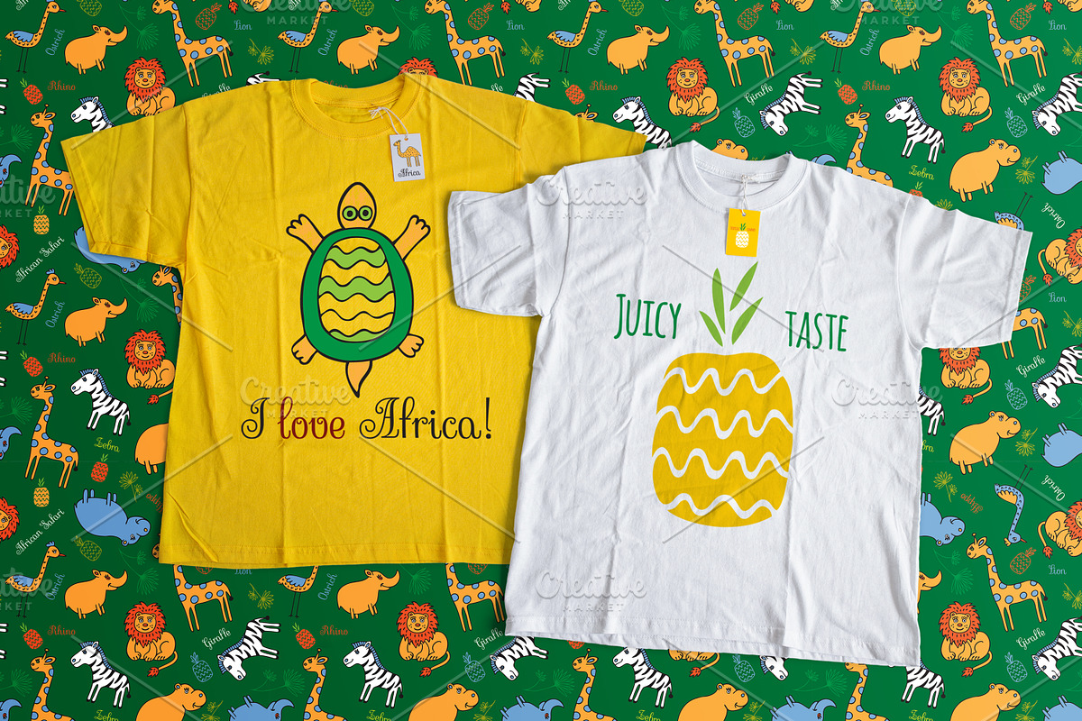Set tropical & African animals, an Animal Illustration by EvgeniaV (Photo 3 of 5)