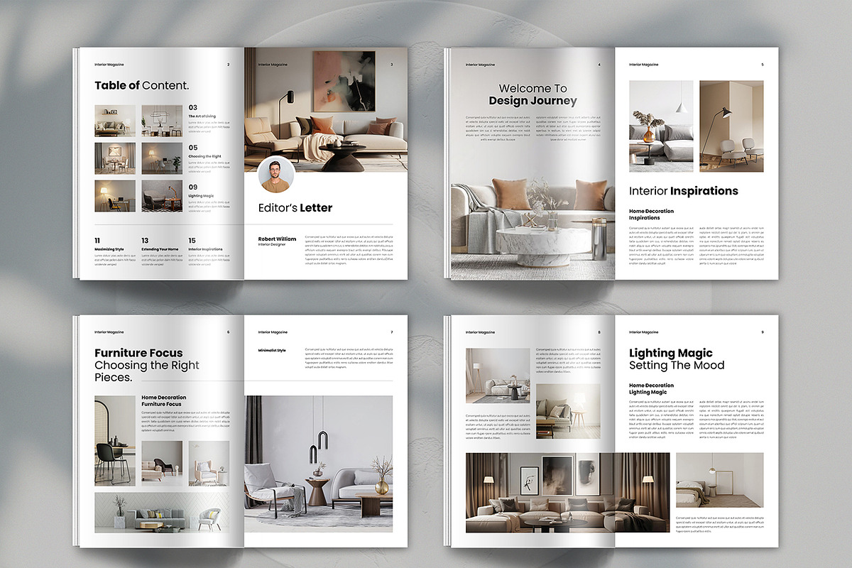 Interior Design Magazine Template, a Magazine Template by Spark_Creative (Photo 10 of 12)