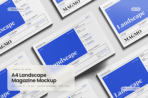 A4 Landscape Magazine Mockup