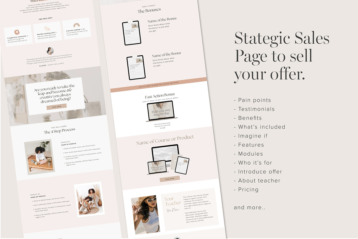 Course Sales Page Template Canva, a Landing Page Template by Tabitha Emma (Photo 4 of 6)