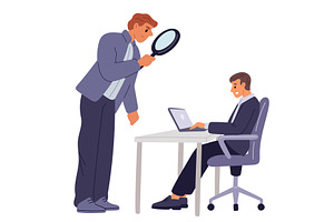 Employees work monitored by, a Person Illustration by Vectorbuum