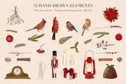 Rustic Christmas Clipart & Patterns, a Seasonal Illustration by Everilda (Thumbnail 2 of 7)