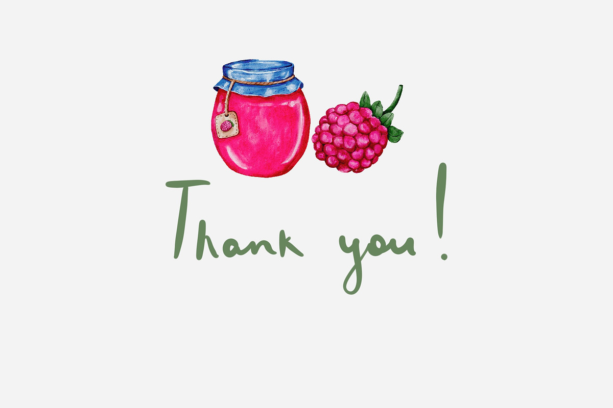 Fruit jam watercolor digital png, a Food Illustration by Julia Bogdan (Photo 6 of 6)