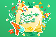 Big Set of Songkran Festival Element, an Object Graphic by Daraon (Thumbnail 1 of 6)