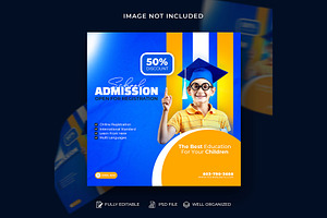 School Admission Social Media Post T, a Social Media Template by Design Fly