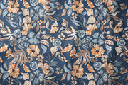 Navy Watercolor Floral Pattern, a Pattern Graphic by SirenaArt (Thumbnail 3 of 12)