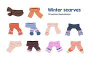 Warm winter scarves, accessories set, an Object Illustration by Good Studio (Thumbnail 1 of 3)
