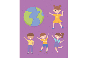 set of world and childrens, a Person Illustration by studiogstock