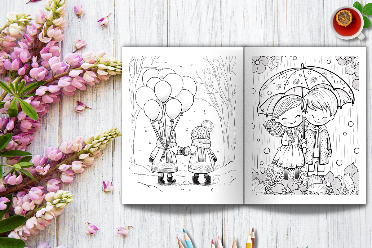 Valentine's Day Coloring Book Kids, a Seasonal Illustration by LA Design (Photo 7 of 10)