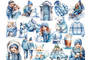 Cold Winter Clipart | Outside Winter, a Person Illustration by GlamArtZhanna (Thumbnail 2 of 5)
