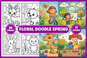 Floral Doodle Spring Coloring Pages, a Decorative Illustration by Coco Bloom (Thumbnail 1 of 5)
