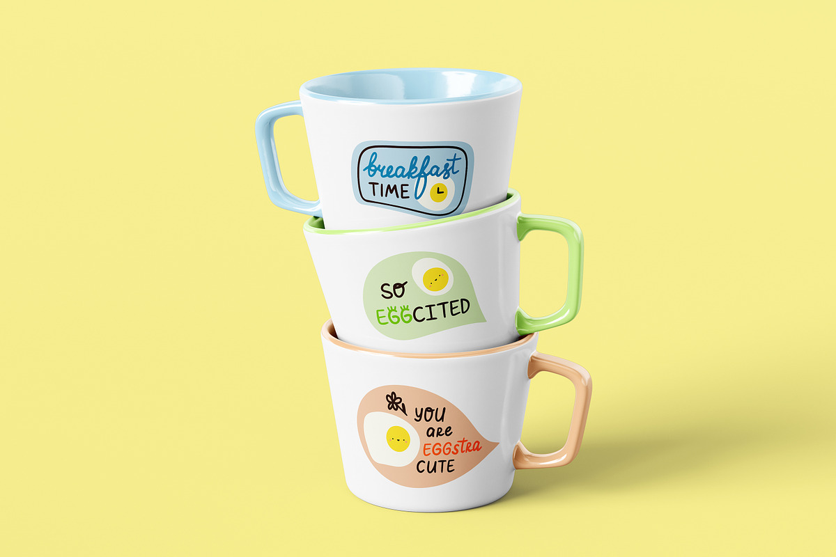 Funny EGG pun stickers, a Food Illustration by LiiaLonn Studio (Photo 3 of 4)