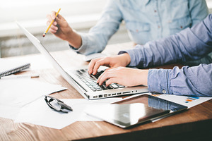 Office workspace business and laptop