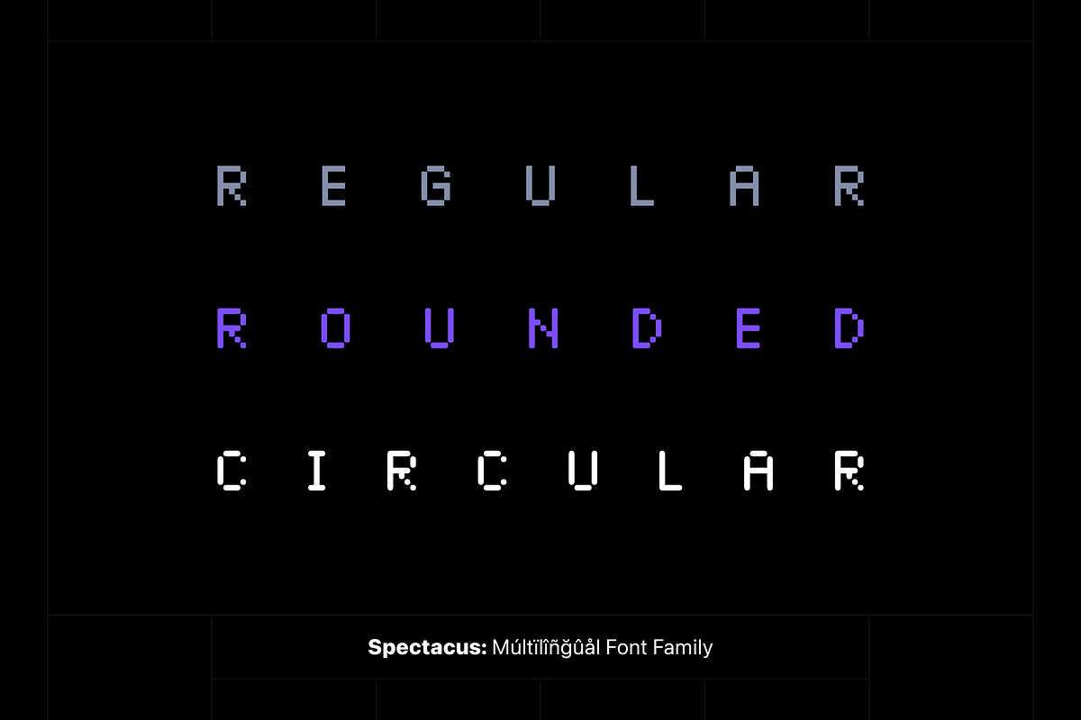 Spectacus Pixel Typeface (12 Fonts), a Sans Serif Font by alpercakici (Photo 10 of 14)