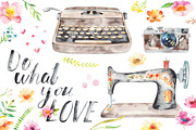 watercolor craft + flower set, a Decorative Illustration by artnLera (Thumbnail 3 of 5)
