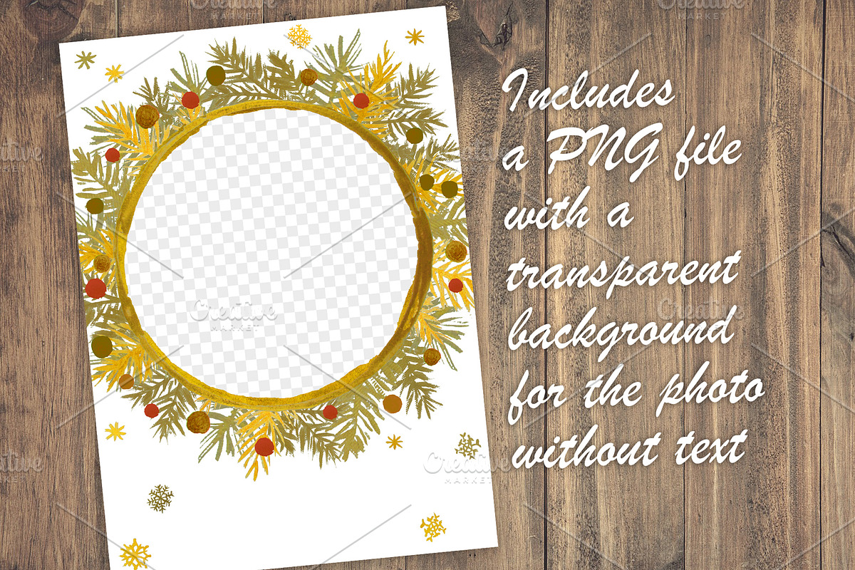 Wreath Photo Card PSD Template, a Card Template by PSD templates and Photos (Photo 4 of 5)