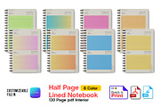 Printable Half Page Lined Note Pages, a Stationery Template by Graphic Template (Thumbnail 1 of 2)