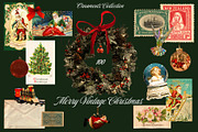 Merry Vintage Christmas Set, an Object Graphic by Anzhelika (Thumbnail 1 of 9)