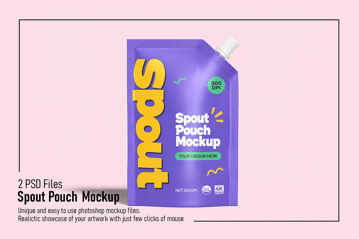 Spout Pouch Packaging Mockup, a Packaging Mockup by Custom.scene (Photo 1 of 3)