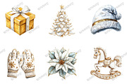White & Gold Christmas Clipart, an Illustration by designcity5 (Thumbnail 3 of 5)