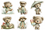 Funny Summer Teddy Bear Clipart, an Illustration by Daily.Designs (Thumbnail 4 of 8)